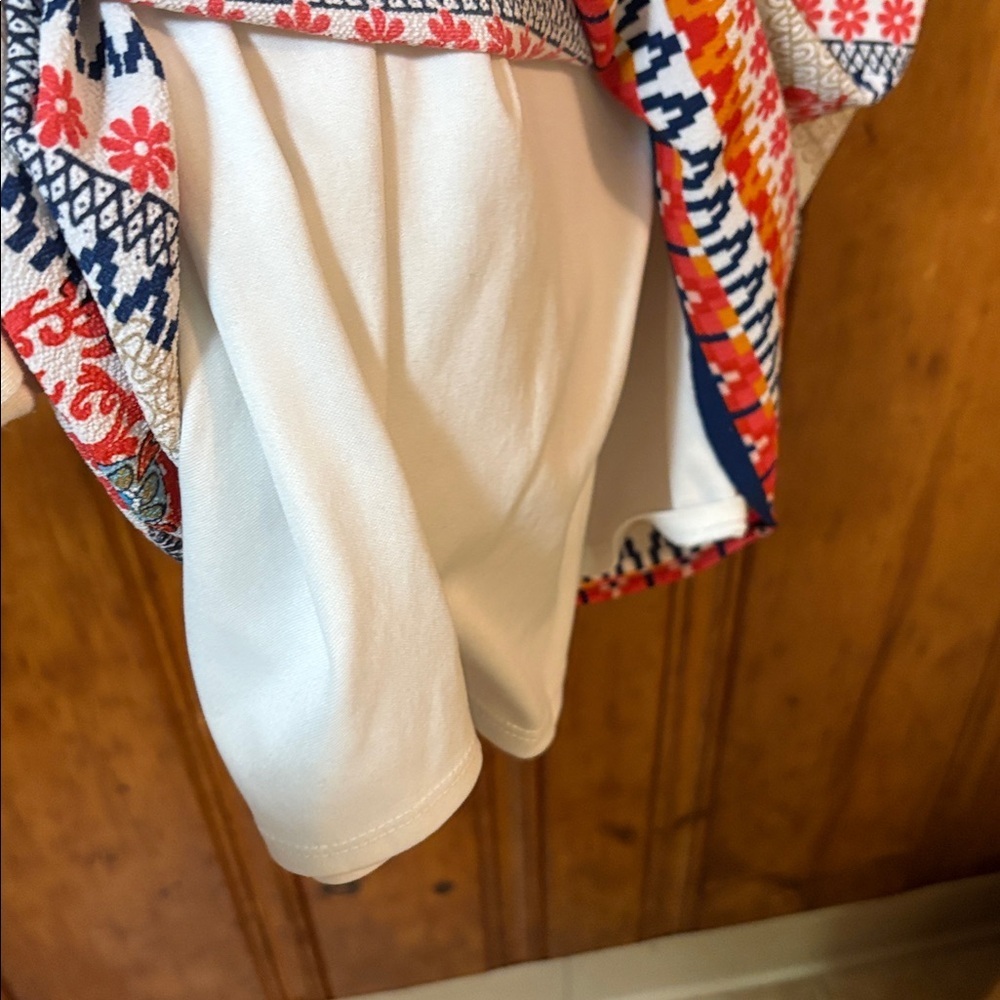 Monteau Multicolor Patterned Dress - Shift Dress - Off the Shoulder - Size Small - Picture 6 of 10